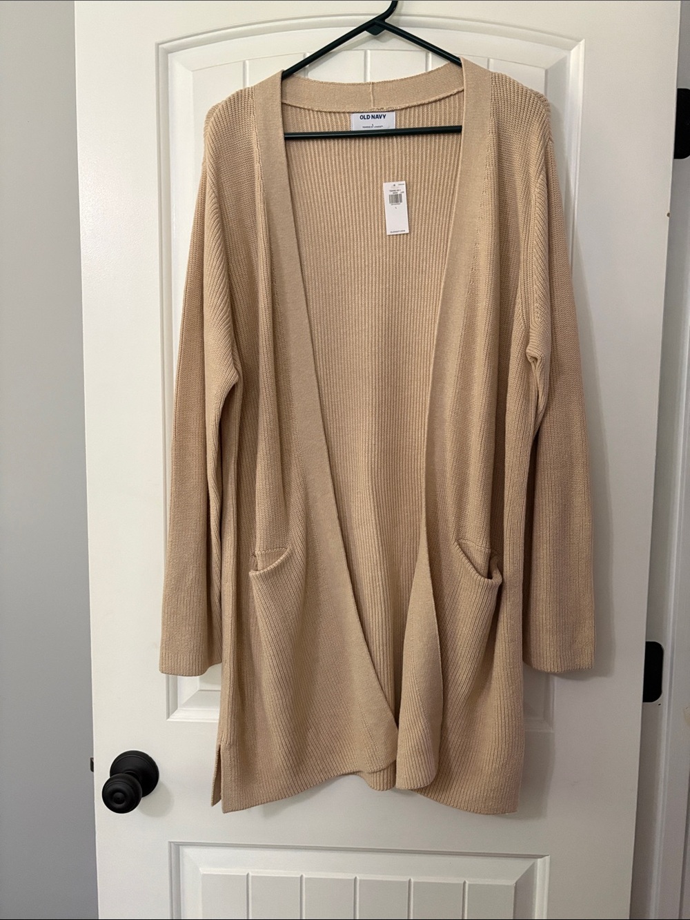 Old Navy Tan Open-Front Ribbed Cardigan